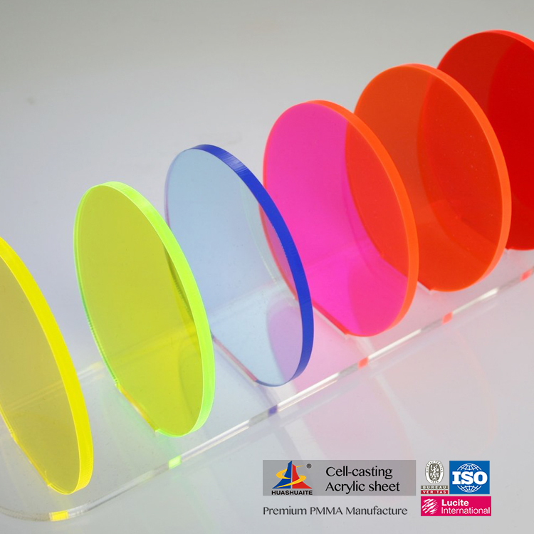Hoja de acrílico fundido de color fluorescente