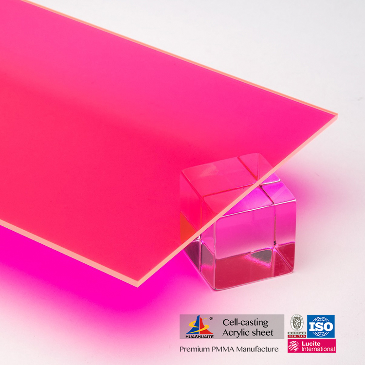 Hoja de acrílico fundido de color fluorescente