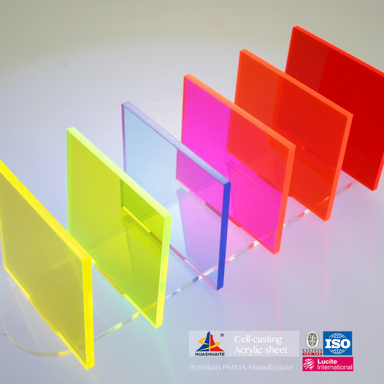 Hoja de acrílico fundido de color fluorescente