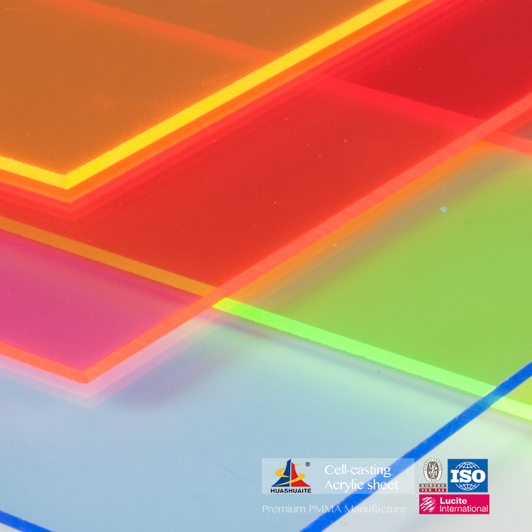 Hoja de acrílico fundido de color fluorescente